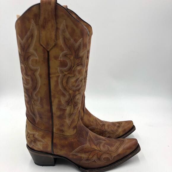 Corral Womens Embroidery Snip Toe Leather Western Boots Multicolor Size 9.5 M - Picture 13 of 15